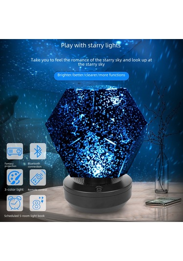 Shineyee Bluetoothlu Dönen Yıldız Projeksiyonu, Usb İle Beslenir, Uzaktan Kumanda İle Kontrol Edilebilir, Ev/ofis İçin Romantik Ambiyans Işığı Diğer