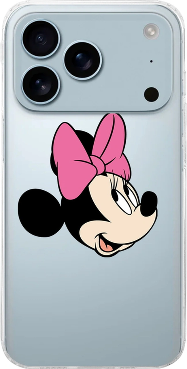 Apple Uyumlu iPhone 17 Pro İle Minnie Mouse 1 Baskılı Şeffaf Kılıf