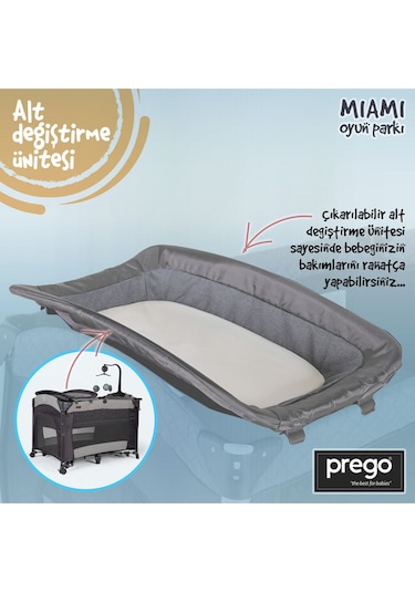 Miami Anne Yanı Oyun Parkı Bej + Yatak Dahil - Bircancocuk