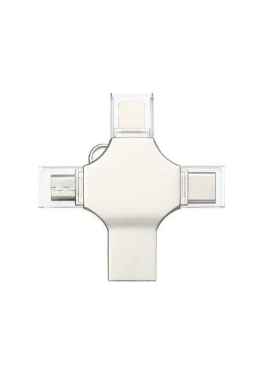 Novahub 64gb Çoklu Bağlantılı Metal Usb Bellek - Type C, Micro Usb Ve İos Uyumlu Hızlı Veri Aktarımı