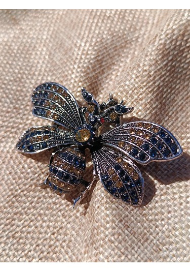 Villovatik Zarif Retro Kelebek Broş 222820620 Mavi