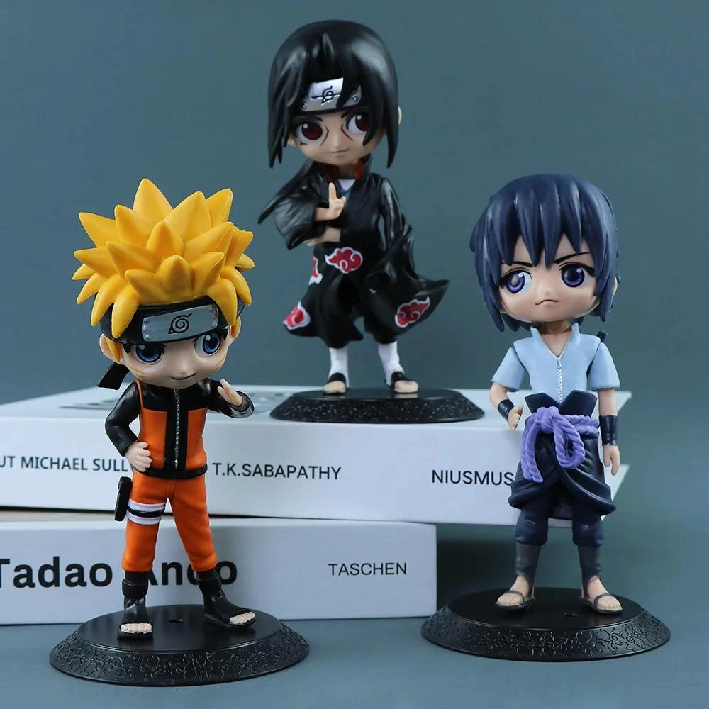 Naruto Shippuden 6'lı Anime Manga Figür Seti Uzumaki Kakashi İtachi Sakura Sasuke Bir Arada 15 Cm. Naruto - Bandai