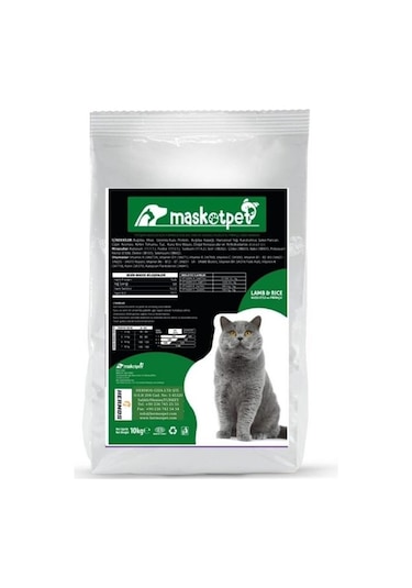 Maskot Kuzu Etli ve Pirinçli Yetişkin Kedi Maması 10 KG
