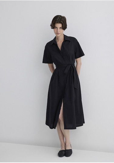 Mavi - Siyah Midi Elbise 1310508-900 Siyah
