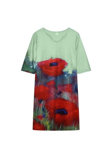 Yeşil Şık Parti Elbise V Yaka Dekoratif Narin El Sanatları Vintage Yaz Evaze Elbise Kadın Kostüm Kadın İçin Yeşil