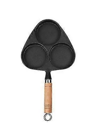 Kızarmış Yumurta, Krep Ve Biftekler İçin 3 Delikli Tasarımlı Döküm Demir Kızartma Tavası - Kahvaltı Makinesi Diğer