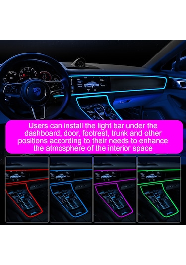 Suofeng Oto Işık Şeridi Yeşil Renk 5v Usb Doğrudan Tak 5 Metre Uzunlukta Tek Tel Kontrol Sistemi Pil Gerektirmez Yeşil