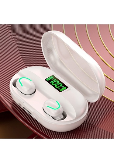T2 Bluetooth 5.0 Tws Dokunmatik Dijital Ekran Şarj Kutusu İle Gerçek Kablosuz Bluetooth Kulaklık Beyaz