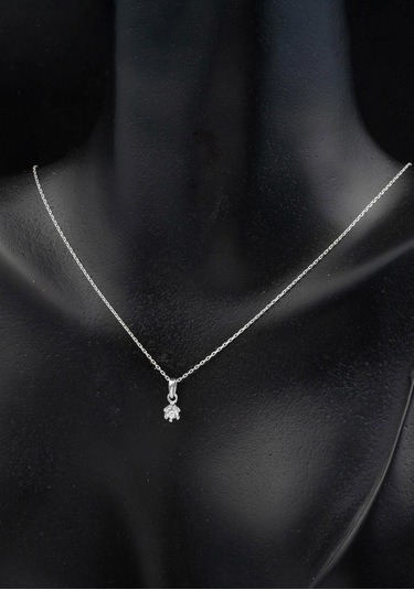 Bilezikci Altı Tırnaklı Tektaş 14 Ayar Beyaz Altın 2'li Set