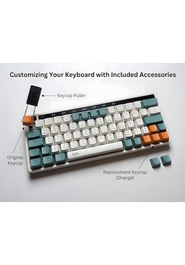 Gameagle 64 Tuşlu Rgb 3 Modlu Gaming Klavye Bluetooth + 2.4g + Type-c Şarjlı N-key Rollover, Anti Ghosting Oyuncu Klavyesi