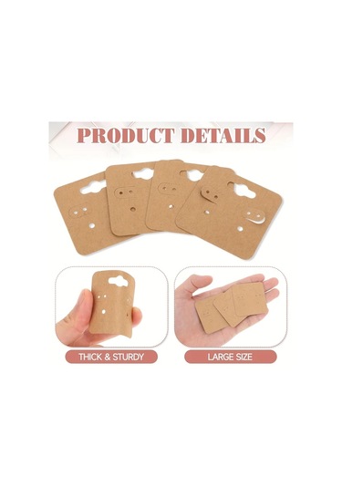 Willowhaven 200 Adet 2x2 Inç Kraft Kağıt Küpe Kartı Kesimli Sağlam Asma Etiketi Beyaz