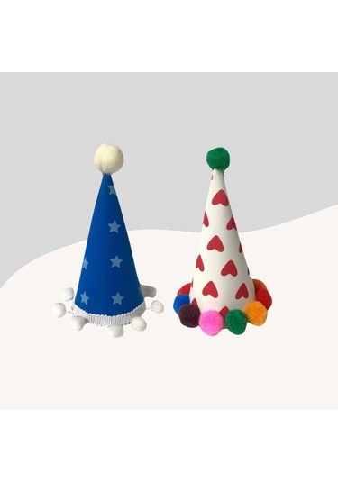 Kediler Ve Küçük Irk Köpekler İçin 2li Parti Şapkası Ps78 El Yapımı