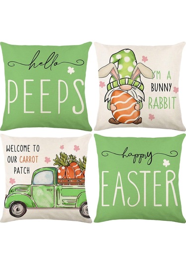 Paskalya Yastık Kılıfları Dekorasyon Kılıfları Ev Tatil Seti 4'lü Paskalya Yastık Kılıfı Tatil Evi Kanepe Başucu Yastık Kılıfı Diğer