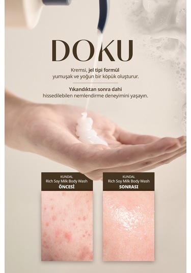 Kundal Rich Soymilk Creamy Yoğun Nemlendirici Ve Arındırıcı Vücut Yıkama Jeli 500 ML