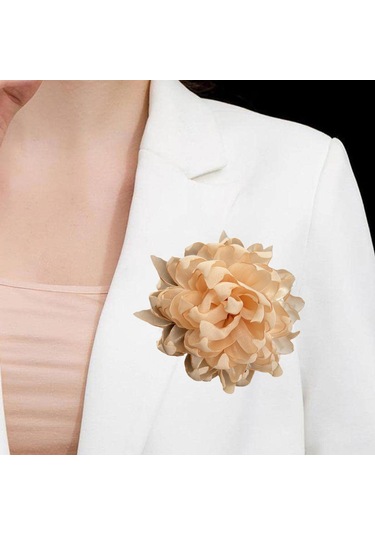 Homyl Kadınlar Için Çiçek Broş Rozeti Büyük Dans Ziyafeti Kayısı