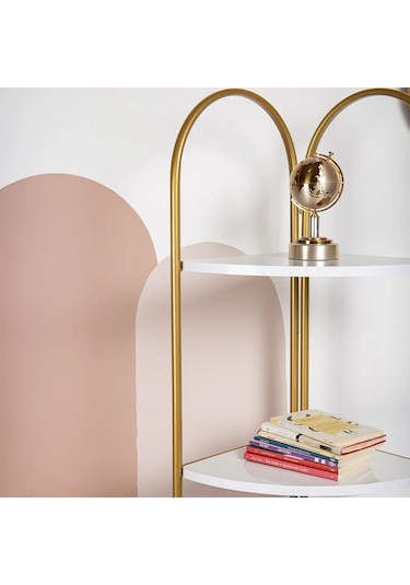 Artemis Gold Metal 4 Katlı Kitaplık Gold