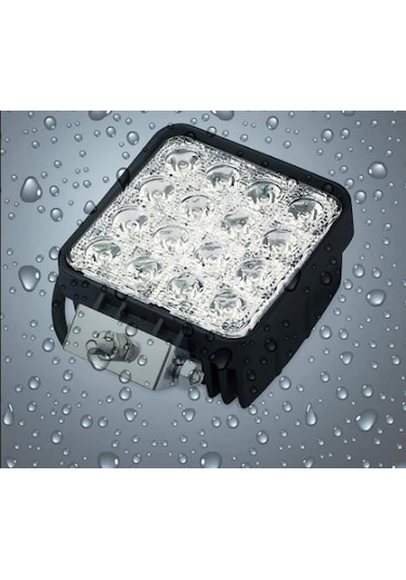 4 Adet 16 Led Off Road Kare Çalışma Lambası Sis Lambası 48 Watt