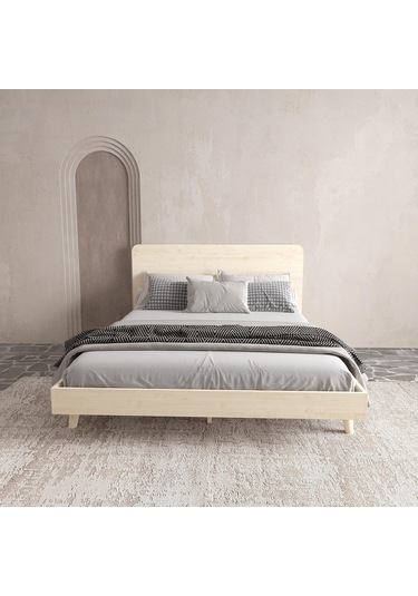 Soft Wood Ahşap Vernik Karyola Kolay Kurulum-928 Çift Kişilik