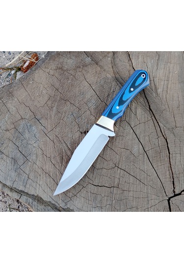 Av Bıçağı Bushcraft Avcı Bıçağı El Yapımı Doğa Bıçağı Hgswr50 Mavi