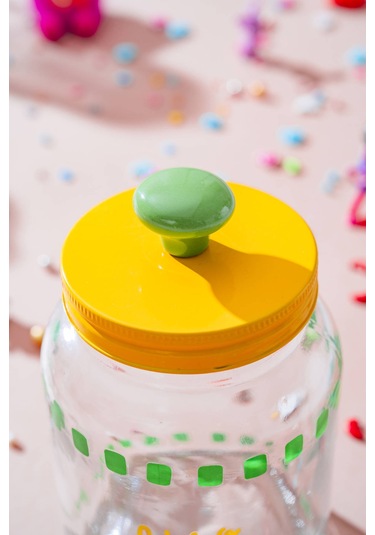 Vicenza Renkli Cam Kavanoz - 900 Ml Renkli