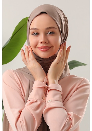 Melodi Scarf Tesettür Penye Şal Bej BEj