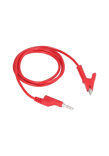 Ximistore9 J.70035-1 4mm Kırmızı Elektrik Test Kablosu: Mumuş Halka Tak Ve Timsaş Timsah Klipsli Esnek Kablo, 20a 3000v, Araç Akü Ve Projeler İçin