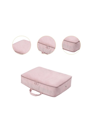 Homyl Yorgan Saklama Çantası Kendini Sıkıştırma Pembe