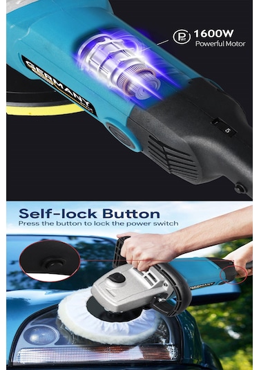 Germany Style 5002 1600W Polisaj Makinesi + 11 Parça Sünger Seti