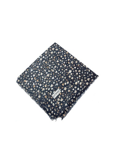 Saçaklı Pamuk Tülbent - 05504 - 95 X 95 / Siyah,taş - 01 Siyah,taş - 01