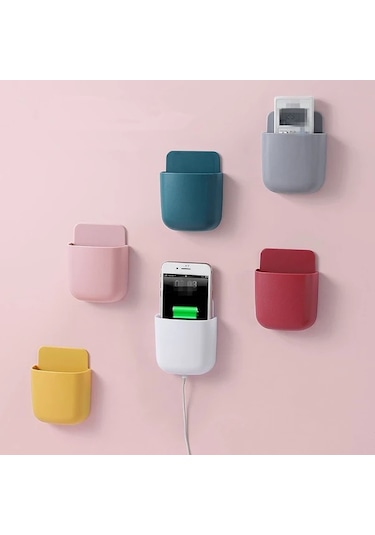 Chenkestoreone Gri Duvara Monte Çok Amaçlı Telefon Kumanda Saklama Organizatör Kutusu Gri