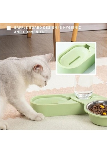 Soulader Otomatik Kedi Mama Ve Su Kabı Yükseltilmiş Ayaklı Beslenme Seti Evcil Hayvan Yemek Kabı Suluk Aksesuarları