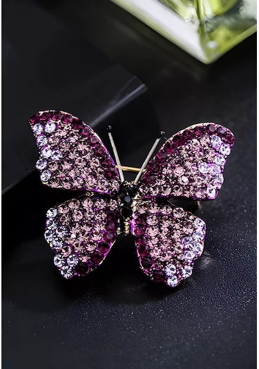 Beautiful Detail Broş Takı Kelebek 241001046 Violet