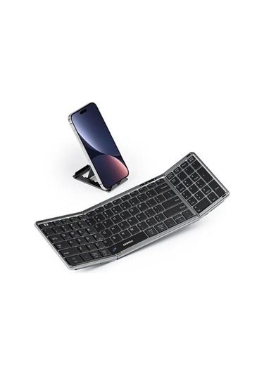 Seeda Tuş Takımlı Katlanabilir Bluetooth Klavye Black And Dark Grey