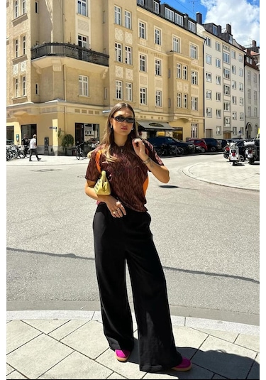 Madmext Siyah Bol Paça Kadın Eşofman Altı Mg2279 Siyah