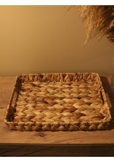 Hasır Su Sümbülü Dikdörtgen Tepsi Orta Boy Diğer