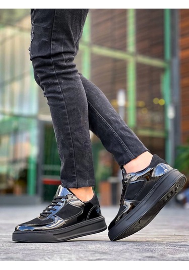 Kb-x8 Kuback Siyah Rugan Yüksek Siyah Taban Günlük Spor Ayakkabı Beyaz