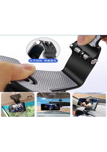 Kenpazar Araba Gösterge Üstüne Takılan 360 Oynar Başlıklı Telefon Tutucu Siyah