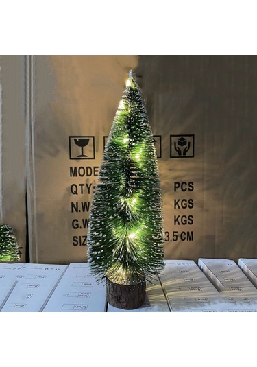 Dofolink Küçük Noel Ağacı 30cm, Ahşap Tabanlı, Beyaz Sedir Deseni, Noel/parti Dekorasyonu, Festivite Atmosferi Oluşturucu Hediyelik