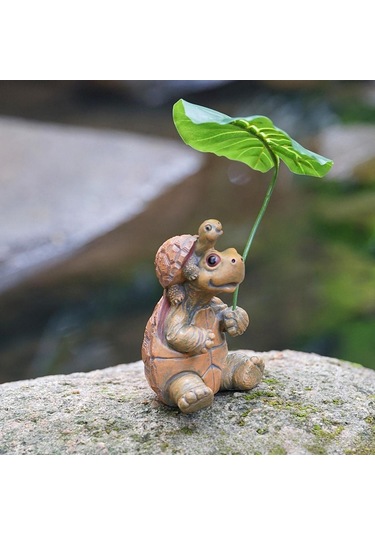 Homyl Kaplumbağa Şekilli Heykel Dekoratif El Yapımı Süs
