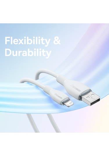 Baseus Pudding Serisi 2.4a Usb - 8 Pin Hızlı Şarj Veri Kablosu, Uzunluk:2m Cbtx