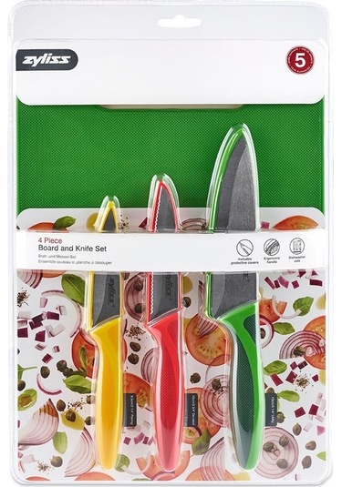 Zyliss E910047 Kesme Tahtası + 3'lü Bıçak Seti