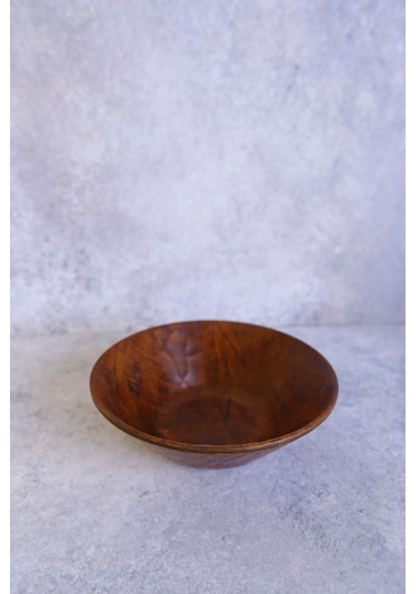 Justwood 4 Lü Ligna 19 Cm Melamin Ahşap Rölyefli Salata Tabağı, Servis Tabağı, Çukur Kase, Çerezlik Koyu Kahverengi