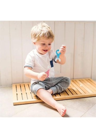 Çocuk Diş Fırçası U Şeklinde Pratik Bebek Diş Fırçası Saplı 2-6 Yaş Pembe 360 Derece Dönebilen Diğer