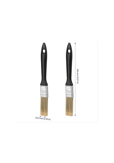 Xurunkeji 20 Adet 2,5 Cm Saplı Plastik Boya Fırçası, Kendin Yap Boyama İçin Ev Tamiri Düz Boya Fırçası Aletleri, Ev