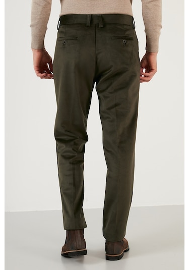 Buratti Normal Bel Regular Fit Düz Paça 2'Li Paket Erkek Kadife Pantolon 645Merlins2 Haki-Kahve