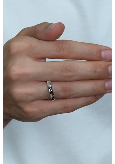 4 Mm Bombeli Gümüş Alyans Ince Söz Nişan Yüzüğü Wr22-1