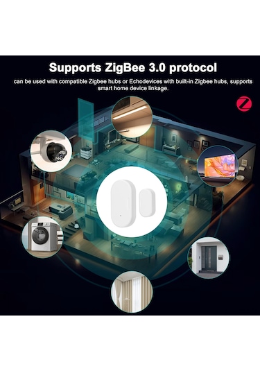 Aubyhe Zigbee 3.0 Akıllı Pencere/kapı Sensörü - Uzak İzleme Ve Uyarı - Akıllı Ev Entegrasyonu - Pil Düşük Uyarısı - Beyaz Zigbee Ağ Geçidi Gereklidir