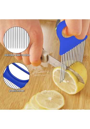 Kaymaz Sebze Doğrayıcı, Patates, Limon Ve Daha Fazlasını Kesmek İçin Eşit Dilimli Soğan Tutucu, Paslanmaz Çelik Dişler, Ergonomik Tasarım Diğer