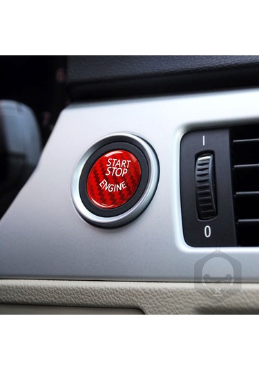 Monyee Bmw E Chassis Motor Başlatma Düğmesi - Kırmızı Karbon Fiber Kaplama, Dayanıklı, Kolay Kurulum, İç Dekorasyonu Geliştirir