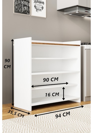 Ae-3060 Forum Beyaz/çam 4 Kapaklı, 4 Raflı, Ayakkabılık, Çok Amaç Beyaz - Atlantikçam